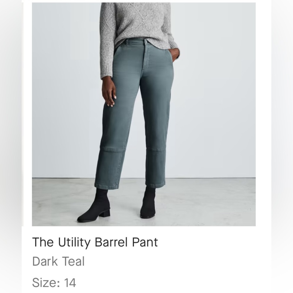Everlane Utility Barrel Pant Dark Teal Size 14